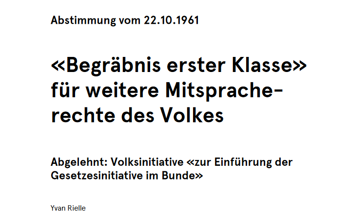 Volksinitiative «zur Einführung der Gesetzesinitiative im Bunde»